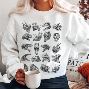 Dinosaur Sweatshirt Dinosaur Sweater Dinosaur Crewneck Dinosaur Clothes Dinosaur Christmas Crewneck Dinosaur Shirt Womens Paleontology Shirt