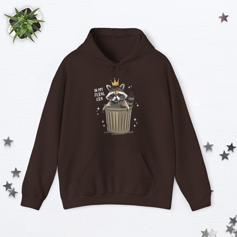 In My Feral Era Funny Raccoon Hoodie Racoon Gifts Raccoon Meme Hoodie Racoon Hoodie Animal Lover Gift Trash Panda Racoon Gifts Meme Gifts Dark Chocolate