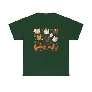 Chicken Shirt Chicken Tshirt Cottagecore Shirt Cottagecore Clothing Cottagecore Clothes Chicken Lover Gift Crazy Chicken Lady Farm Shirt Forest Green