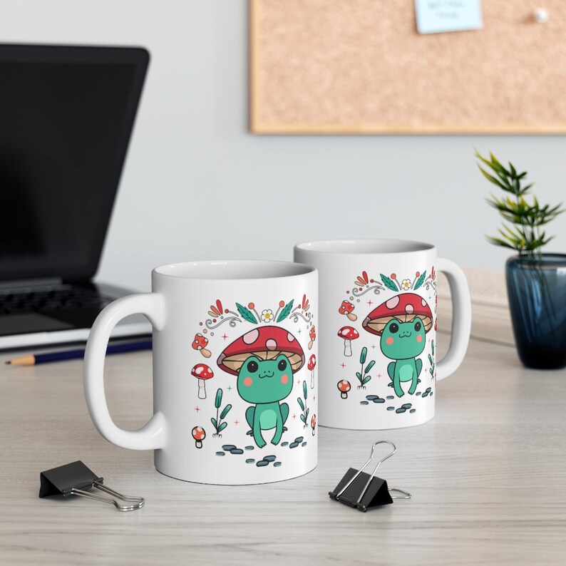 Cottagecore Frog Mug Kawaii Mug Kawaii Frog And Toad Mushroom | Etsy