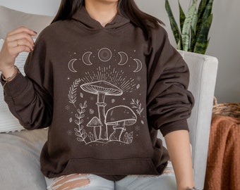Mushroom Hoodie Mushroom Sweater Cottagecore Sweater Goblincore Clothing Mushroom Crewneck Trendy Y2k Hoodie Indie Clothes Aesthetic Hoodie