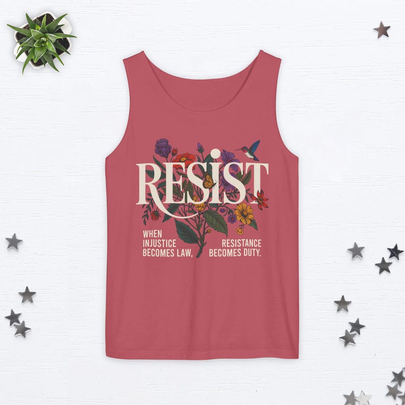 Subtle Fdt Floral Tank Top Foxtrot Delta Tango Tank Top Resist Tank Top Wildflower Fuck Trump Top Anti Trump Top Anti Oligarchy Liberal Gift Crimson