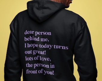 Felpa con cappuccio Dear Person Behind Me Abbigliamento positivo per donne e uomini Felpa con cappuccio sulla salute mentale Felpa con cappuccio motivazionale Felpa con cappuccio ispiratrice Felpa con cappuccio oversize