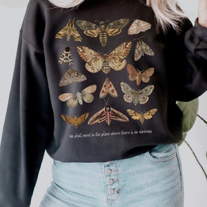 Moth Sweatshirt Moth Shirt Cottagecore Sweater Goblincore Clothing Moth Sweater Cottagecore Clothes Insect Bug Sweatshirt Aesthetic Clothes image 2