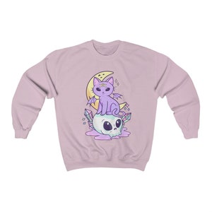 Kawaii Pastel Goth Sweater Soft Goth Mall Goth Clothing Pastel Goth Hoodie Witchy Clothes Kawaii Sweater Gothic Clothes Cat Themed Gifts image 4