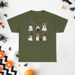 Retro Ghost Shirt Witch Shirt Witchy Clothes Retro Halloween Shirt Spooky Shirt Witch Stuff Costume Plus Size Fall Shirt Fall Clothes Women image 4