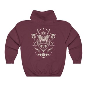 Moth Hoodie Goblincore Clothing Cottagecore Hoodie Mushroom Hoodie Goth Hoodie Celestial Hoodie Witchy Hoodie Moth Shirt Cottagecore Sweater image 6