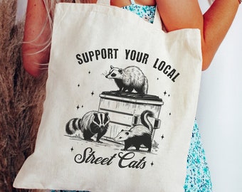 Opossum Tote Bag Possum Tote Bag Raccoon Tote Bag Aesthetic Animal Tote Bag Racoon Gifts Possum Gifts Raccoon Meme Trash Panda Cool Tote Bag