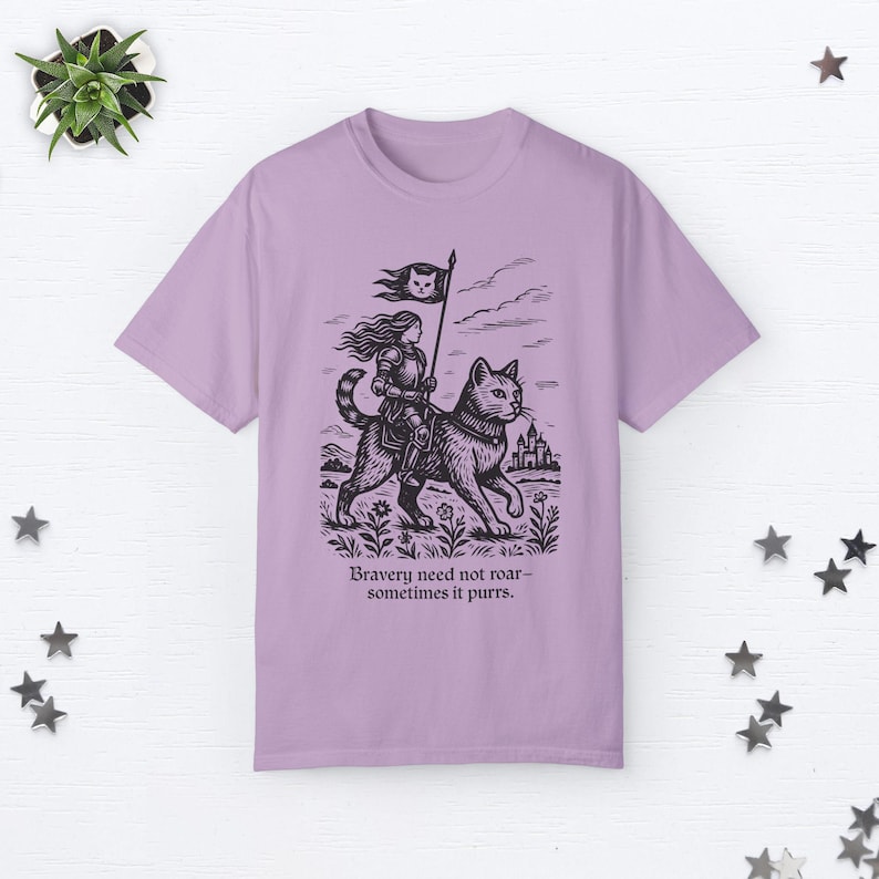 Chemise chat médiévale Chemise Castlecore Chemise fantaisie Chemise Booktrovert Chemise chat chevalier Cadeau pour amoureux des chats Chemise Renaissance Vêtements fantaisie image 7