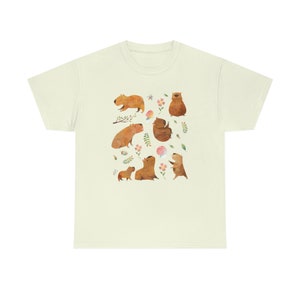 Capybara Shirt Capybara Gift Capybara Shirts Capybara T Shirt Cottage Core Shirt Cottagecore Clothing Cute Capybara Print Aesthetic Clothes Natural
