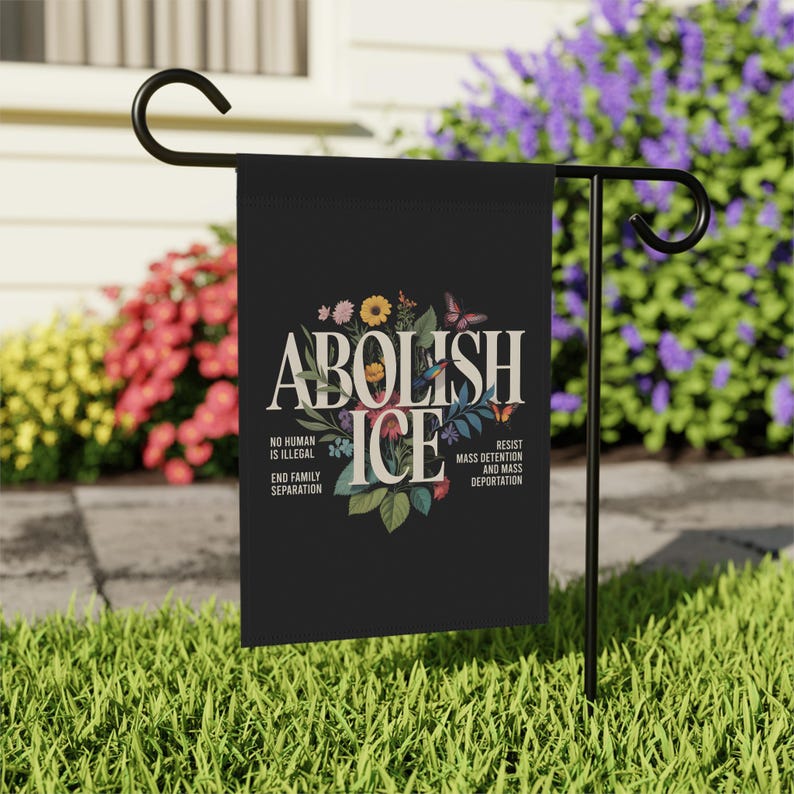 Abolish Ice Garden Flag Fuck Ice Flag No Human Is Illegal Flag Resist Flag Fdt Flag Anti Trump Yard Sign Immigrant Flag Fuck Trump Flag Gift image 2