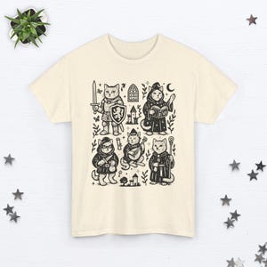 Medieval Cat Shirt Castlecore Shirt Fantasy Shirt Booktrovert Shirt Cat Knight Shirt Cat Lover Gift Renaissance Shirt Whimsigoth Clothing Natural