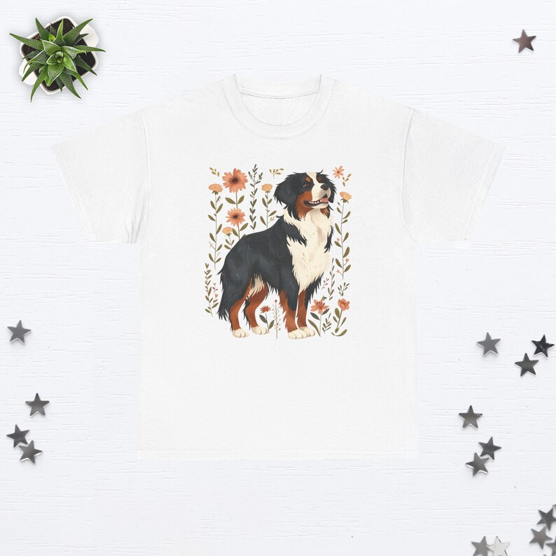 Bovaro Bernese Camicia Bovaro Bernese Regali Cane Bernese Mamma Camicia Floreale Cane Tshirt Amante Del Cane Regalo Cane Mama Cottage Core Vestiti White