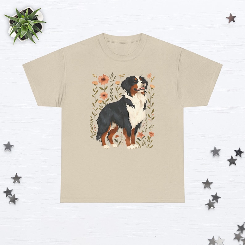 Bovaro Bernese Camicia Bovaro Bernese Regali Cane Bernese Mamma Camicia Floreale Cane Tshirt Amante Del Cane Regalo Cane Mama Cottage Core Vestiti Sand