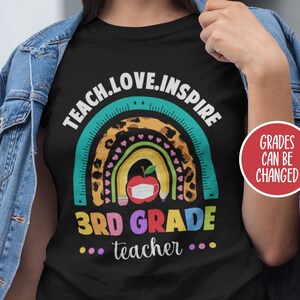 3rd Grade Teacher Shirt Rainbow Teacher Gifts Beginning Of The Year Third Grade Teacher Tshirt Back To School Shirt First Day Of School Tee