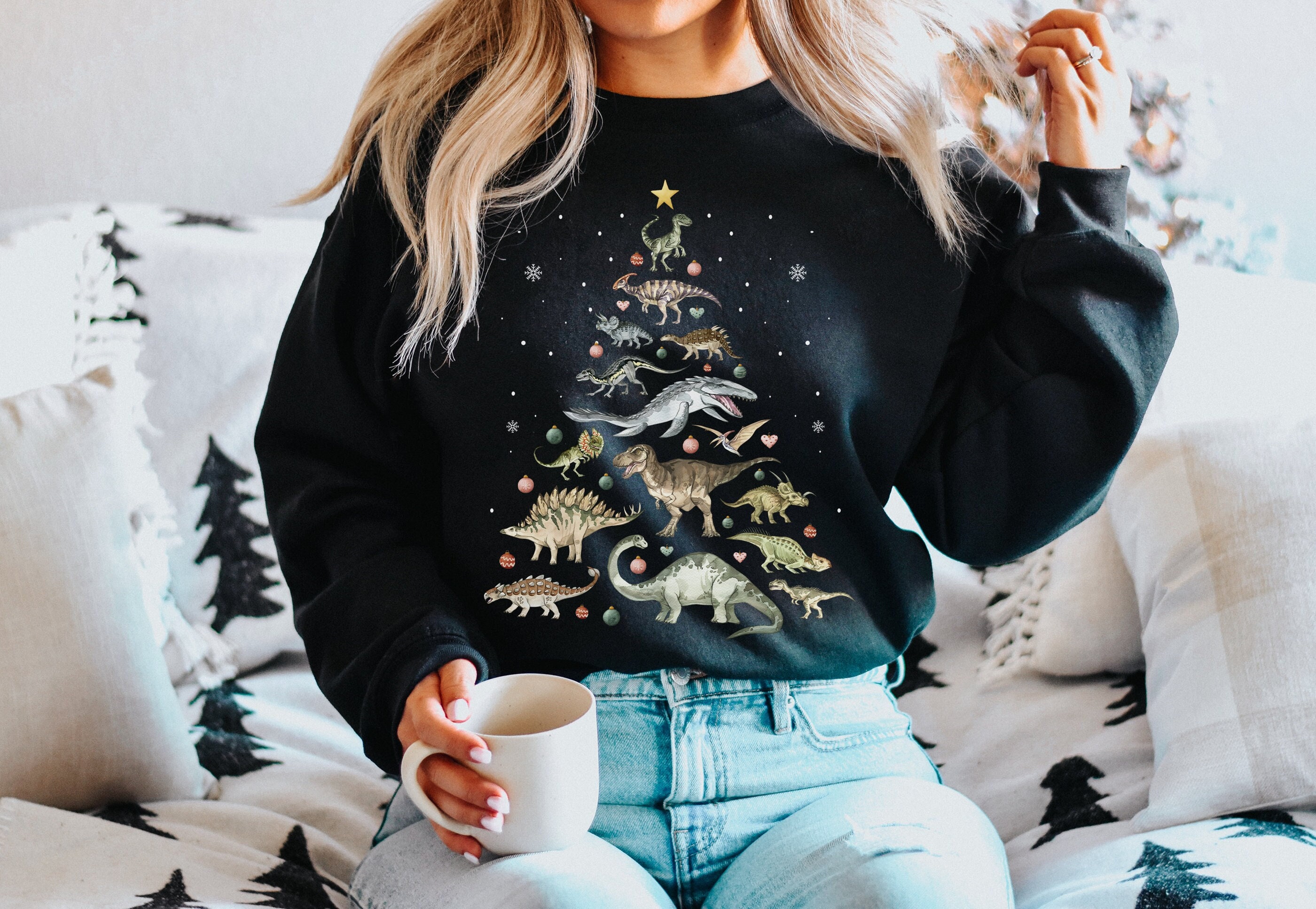 Christmas Dinosaur Sweatshirt Women Dinosaur Sweater Plus Size Dinosaur Crewneck Dino Sweatshirt Dinosaur Christmas Crewneck Dinosaur Gifts Etsy UK
