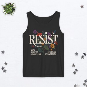 Subtle Fdt Floral Tank Top Foxtrot Delta Tango Tank Top Resist Tank Top Wildflower Fuck Trump Top Anti Trump Top Anti Oligarchy Liberal Gift Black