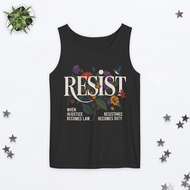 Subtle Fdt Floral Tank Top Foxtrot Delta Tango Tank Top Resist Tank Top Wildflower Fuck Trump Top Anti Trump Top Anti Oligarchy Liberal Gift Black