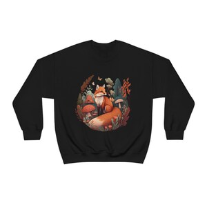 Fox Sweatshirt Red Fox Sweater Forestcore Clothing Fox Gifts Cottagecore Sweater Cottagecore Clothing Wildlife Sweatshirt Aesthetic Clothes image 4