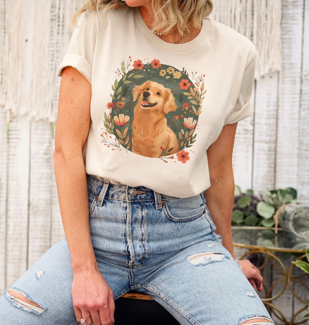 Golden Retriever Shirt Golden Retriever Gifts Dog Mom Shirt Floral Dog ...