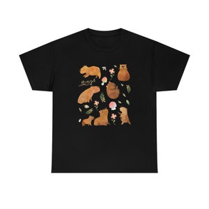 Capybara Shirt Capybara Gift Capybara Shirts Capybara T Shirt Cottage Core Shirt Cottagecore Clothing Cute Capybara Print Aesthetic Clothes image 3