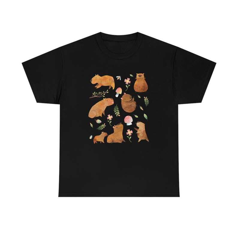 Capybara Shirt Capybara Gift Capybara Shirts Capybara T Shirt Cottage Core Shirt Cottagecore Clothing Cute Capybara Print Aesthetic Clothes image 3