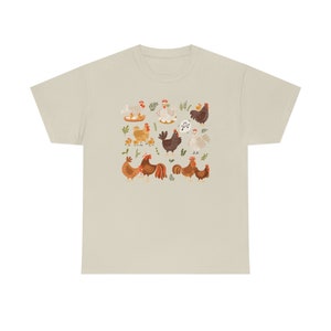 Chicken Shirt Chicken Tshirt Cottagecore Shirt Cottagecore Clothing Cottagecore Clothes Chicken Lover Gift Crazy Chicken Lady Farm Shirt Sand