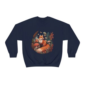 Fox Sweatshirt Red Fox Sweater Forestcore Clothing Fox Gifts Cottagecore Sweater Cottagecore Clothing Wildlife Sweatshirt Aesthetic Clothes image 7