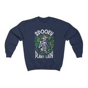 Spooky Plant Lady Sweatshirt Halloween Skeleton Sweater Crazy Plant Lady Plant Mom Sweatshirt Plant Lover Gift Plant Mama Shirt Y2k Clothing image 7