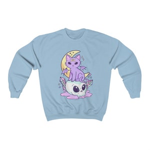 Kawaii Pastel Goth Sweater Soft Goth Mall Goth Clothing Pastel Goth Hoodie Witchy Clothes Kawaii Sweater Gothic Clothes Cat Themed Gifts image 5