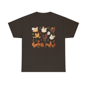 Chicken Shirt Chicken Tshirt Cottagecore Shirt Cottagecore Clothing Cottagecore Clothes Chicken Lover Gift Crazy Chicken Lady Farm Shirt Dark Chocolate