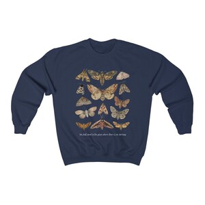 Moth Sweatshirt Moth Shirt Cottagecore Sweater Goblincore Clothing Moth Sweater Cottagecore Clothes Insect Bug Sweatshirt Aesthetic Clothes image 6