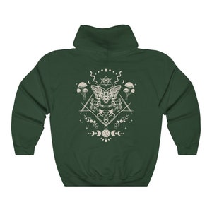 Moth Hoodie Goblincore Clothing Cottagecore Hoodie Mushroom Hoodie Goth Hoodie Celestial Hoodie Witchy Hoodie Moth Shirt Cottagecore Sweater image 5