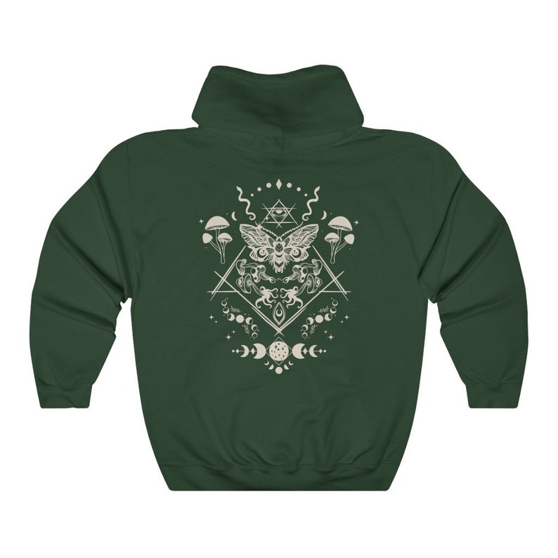 Moth Hoodie Goblincore Clothing Cottagecore Hoodie Mushroom Hoodie Goth Hoodie Celestial Hoodie Witchy Hoodie Moth Shirt Cottagecore Sweater image 5