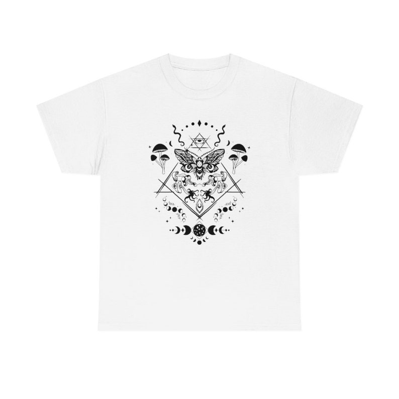 Goblincore Clothing Goblincore Shirt Cottage Core Shirt Mushroom Shirt Moth Shirt Witchy Clothes Insect Shirt Occult Shirt Soft Goth Clothes image 3