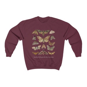 Moth Sweatshirt Moth Shirt Cottagecore Sweater Goblincore Clothing Moth Sweater Cottagecore Clothes Insect Bug Sweatshirt Aesthetic Clothes image 5