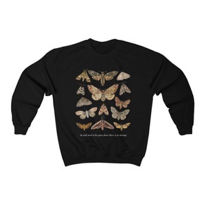 Moth Sweatshirt Moth Shirt Cottagecore Sweater Goblincore Clothing Moth Sweater Cottagecore Clothes Insect Bug Sweatshirt Aesthetic Clothes image 3