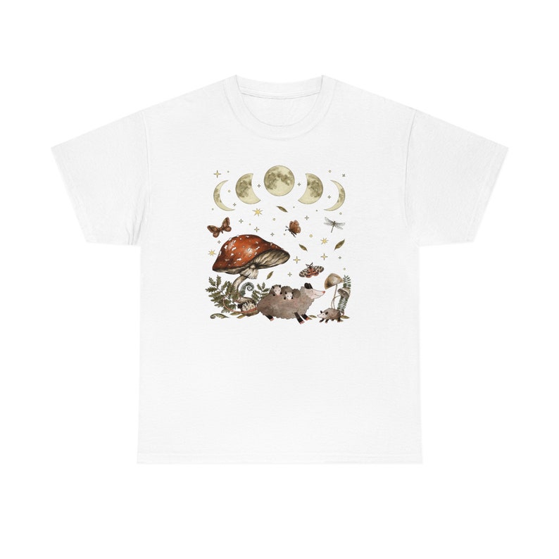 Camisa de zarigüeya Camisa de zarigüeya Estampado de zarigüeya Camiseta Regalos Camisa de núcleo de cabaña Goblincore Ropa de hongo Camisa de hongos Ropa oscura de Cottagecore imagen 3