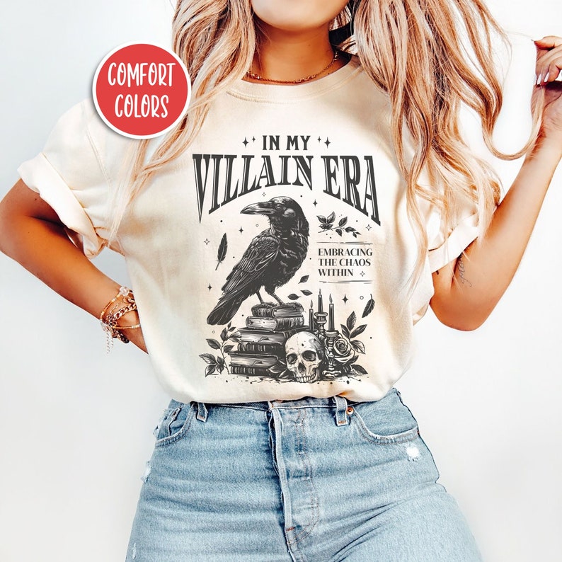 In My Villain Era Shirt Morally Grey Shirt Bookish Shirt Bookish Things Romantasy Book Lover Gift Whimsigoth Shirt Dark Academia Clothing image 1