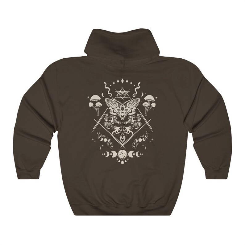 Moth Hoodie Goblincore Clothing Cottagecore Hoodie Mushroom Hoodie Goth Hoodie Celestial Hoodie Witchy Hoodie Moth Shirt Cottagecore Sweater image 3