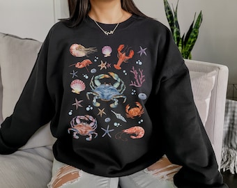 Crustaceancore Sweatshirt Crustaceans Sweater Ozean Sweatshirt Krabbe Sweatshirt Krabbe Geschenke Hummer Shirt Meerestiere Meeres biologie Geschenk