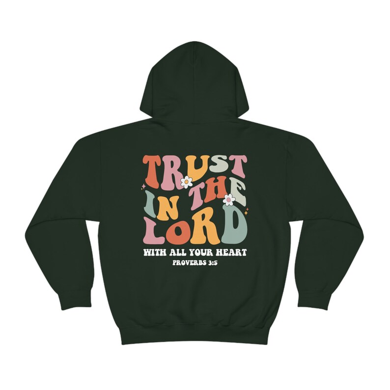 Trust In The Lord Hoodie Retro Christian Hoodie Christian Merch Jesus Hoodie Mental Health Hoodie Christian Clothes Jesus Clothes Y2k Hoodie image 6