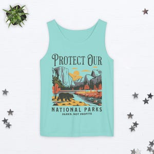 Protect Our National Parks Tank Top Resist Top Granola Girl Protect Our Parks Fdt Tank Top Subtle Anti Trump Tank Top Anti Elon Musk Top Chalky Mint
