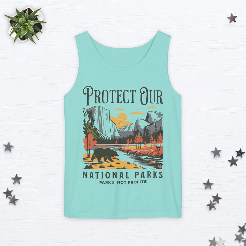 Protect Our National Parks Tank Top Resist Top Granola Girl Protect Our Parks Fdt Tank Top Subtle Anti Trump Tank Top Anti Elon Musk Top Chalky Mint