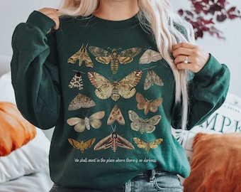Moth Sweatshirt Moth Shirt Cottagecore Sweater Goblincore Clothing Moth Sweater Cottagecore Clothes Insect Bug Sweatshirt Aesthetic Clothes