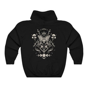 Moth Hoodie Goblincore Clothing Cottagecore Hoodie Mushroom Hoodie Goth Hoodie Celestial Hoodie Witchy Hoodie Moth Shirt Cottagecore Sweater image 4