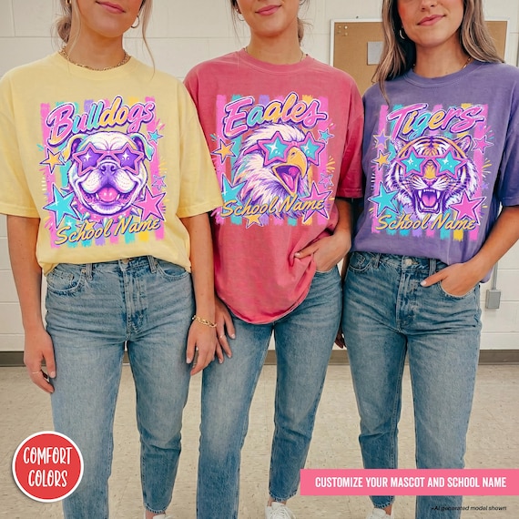 Custom Mascot Shirt Preppy Game Day Shirt Back To School Shirt Custom School Spirit Shirts Team Spirit Shirt Football Shirt School Pride Tee