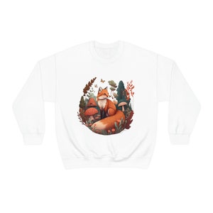 Fox Sweatshirt Red Fox Sweater Forestcore Clothing Fox Gifts Cottagecore Sweater Cottagecore Clothing Wildlife Sweatshirt Aesthetic Clothes White