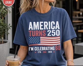 Camiseta de 60 cumpleaños EE. UU. Camiseta de 250 aniversario Camiseta de 250 años Regalos de 60 cumpleaños para mujeres, hombres y mamá Sudadera de cumpleaños de 1966 4 de julio