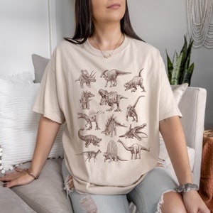 Dinosaur Shirt Womens Dinosaur Print Shirt Paleontology Shirt Dino Shirt Trex Shirt Mens Dinosaur Sweater Goblincore Clothing Dinosaur Gifts